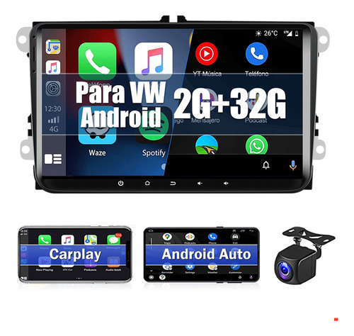 9in Autoestéreo Android13 2+64g Carplay Para Seat/vw/skoda