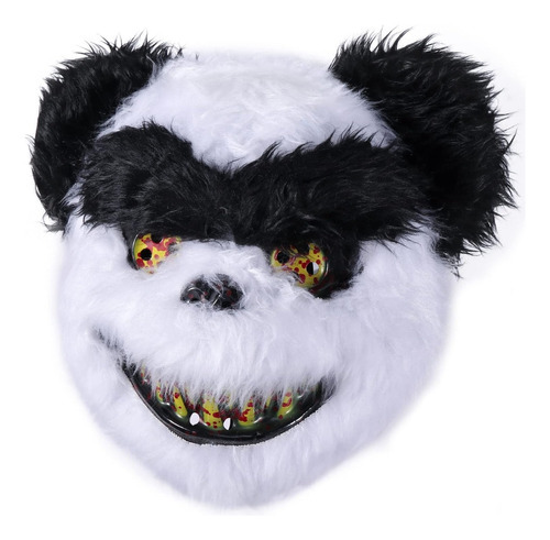 Mascara De Oso Malvado Antifaz Para Halloween  Purga Color Blanco-negro
