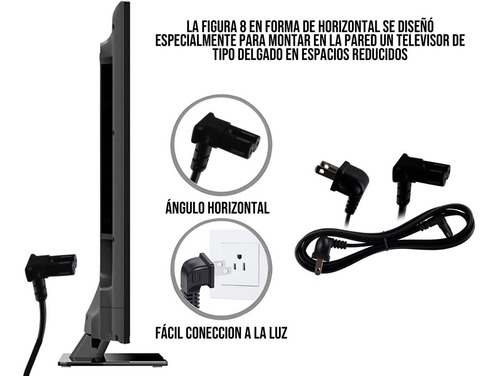 Imagen 3 de 10 de Cable Alimentación 1.55 Metros Smart Tv Ps4 Ps5 Xbox One
