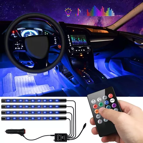 4 Barras Led De Luces Led Para Interior De Coche. Con Mando A Distancia.  Con Enchufe