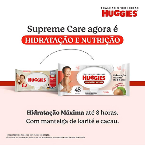 Kit 4x Lenço Umedecida Huggies Hidratação E Nutrição 48un
