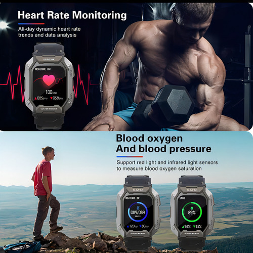 Smartwatch Militar C20 Prova D´agua Ip68 5atm Cor da caixa Preto Cor da pulseira Preto Cor do bisel Preto