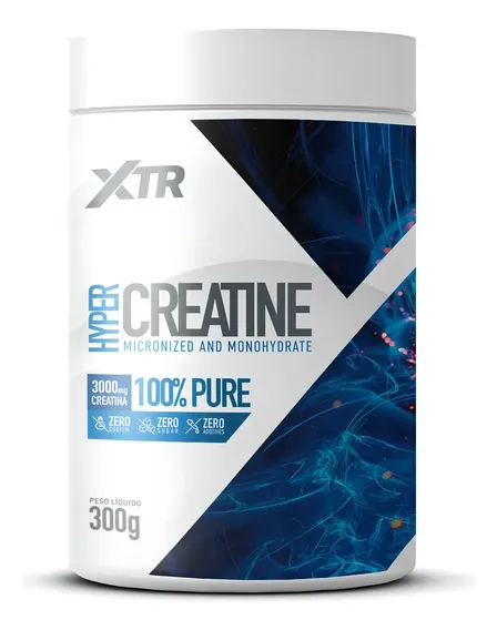 Creatina 100% Pura XTR FOR LIFE Micronizada Monohidratada 300g Sem Sabor