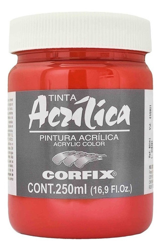 Tinta Acrílica Corfix 250ml Laca Gerânio 58 Gr 1