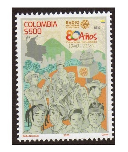 Radio Nacional De Colombia Estampillas De Colombia Sm