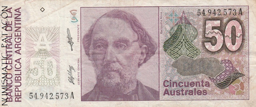 Billete 50 Australes Serie A Bottero 2832