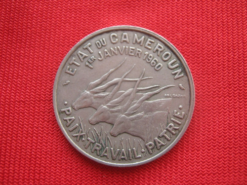 Camerún 50 Francos 1960 Aniversario De La Independencia 