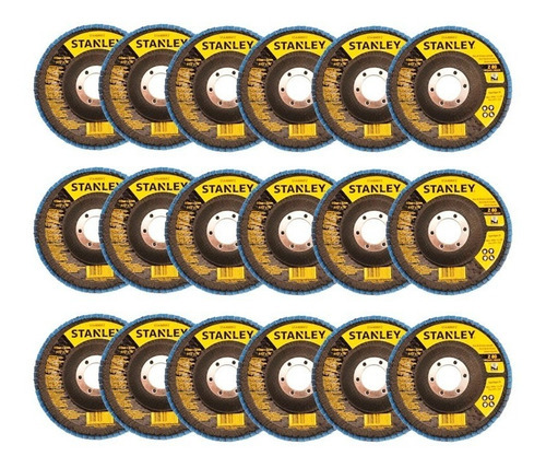 Kit 25 Und Disco Flap 4 1/2 X 7/8 Grão Z40 Sta4040fz Stanley Cor Amarelo