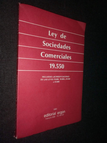 Ley De Sociedades Comerciales 19550 Ergon