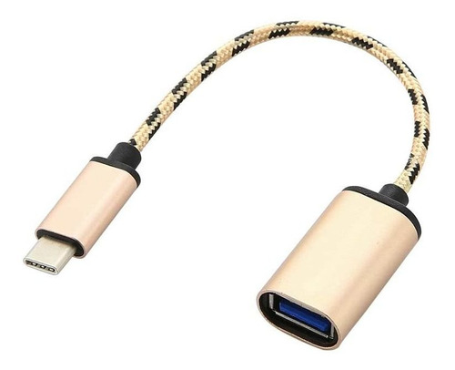 Cable Adaptador Usb-c Macho A Usb 3.0 | Dorado / Universal
