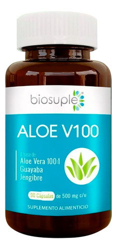 Aloe Vera Biosuple Advance Nutrition Proteínas Auxiliar Digestivo Y Colitis 90caps 500mg Sin sabor