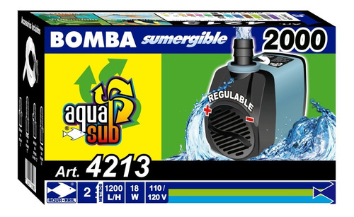 2 Pzas Bomba De Agua Sumergible 1200 L/h 2 M 18 W 4213