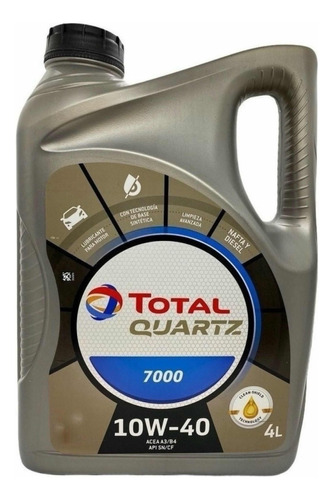 Aceite  Motor Total Quart 7000  4 Litros 10w40 Semisintetico