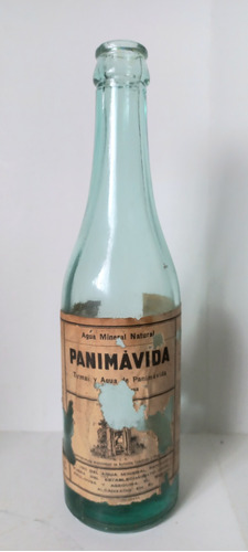 Botella Antigua Panimavida Etiqueta Papel