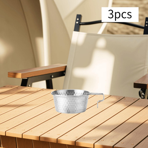 Cuenco Para Acampar De 3 Piezas Con Asa, Cuenco Para Plata