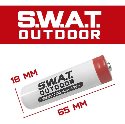 Imagen 3 de 10 de Pack X 10 Bateria Pila Recargable Swat 18650 2800 Mah 4.2 V