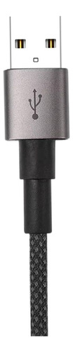 Cable Usb A A Tipo C Trenzado Reforzado Carga Rápida 1 Metro Negro