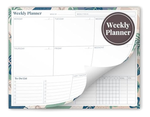 Rileys And Co. Ultimate Undated Weekly Planner Pad With Habi