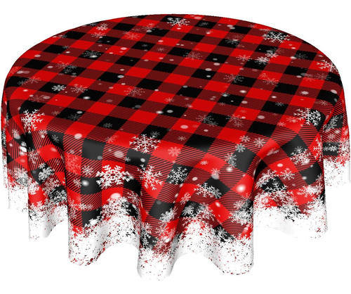 Mantel Ronda De Navidad Kawani 60 Pulgadas Rojo Rojo Búfalo