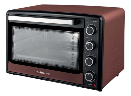 Horno Electrico Ultracomb Uc-80cl 2200w Conveccion 80lts Pce Color Bordeaux