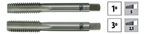 Jogo De Macho Manual Hss Unf 5/8 X18fpp Din 351 2pçs OSG 100b