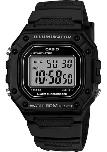 Casio Reloj Digital Resisten Al Agua 5 Bar Luz Led Resina