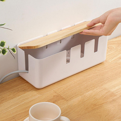 Caja Organizadora De Cables Con Tapa, Contenedor De Corto