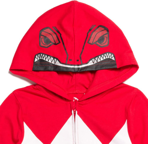 Power Rangers Red Ranger Mono De Cosplay Con Cremallera Para