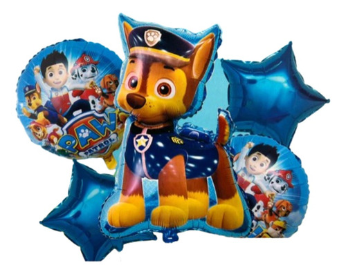 Bouquet 5 Globos Chase Paw Patrol