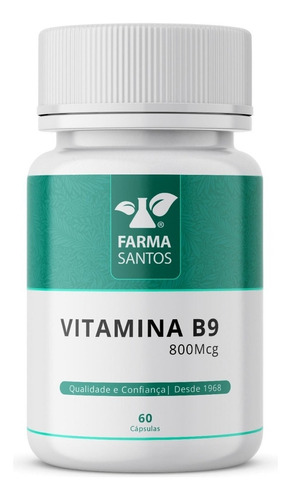 Vitamina B9 (ácido Fólico) 800mcg 60 Cápsulas Sabor Sem Sabor