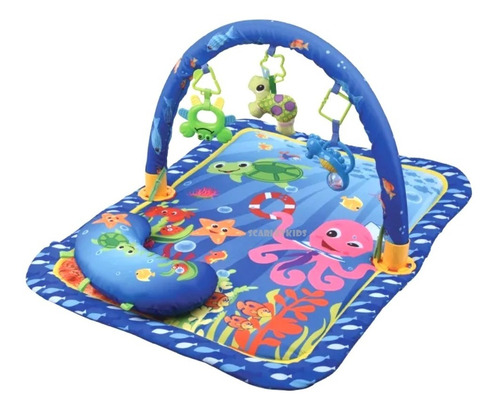 Alfombra Gimnasio Bebe 3 Sonajeros Manta De Juego Scarlet