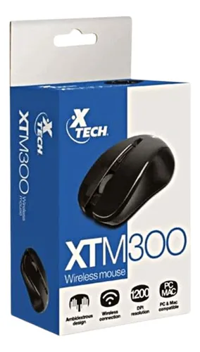 Mouse Optico Wireless Rf Usb X-tech Xtm-300 Color Negro Negro