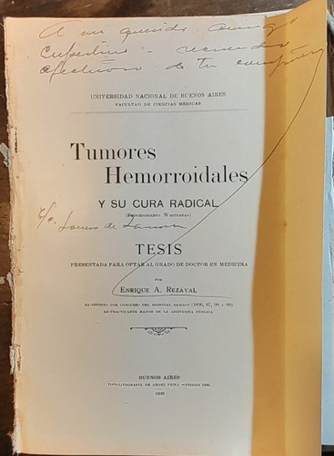 Tesis De 1899 Tumores Hemorroidales Y Su Cura Radical C1