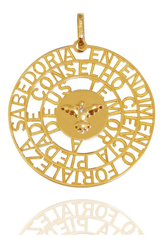 Pingente Mandala Divino Em Ouro 18k Com Diamante 22mm