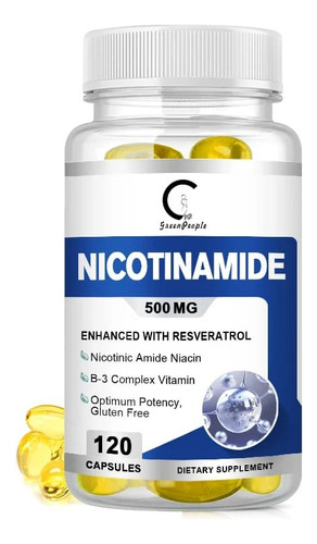 Antioxidante Nicotinamida 500mg + Resveratrol 120 Cápsulas