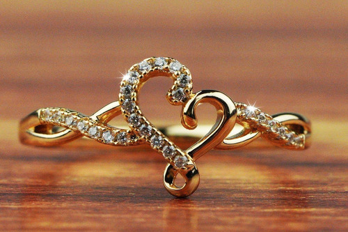 Imagen 6 de 10 de Anillos Compromiso Oro 18k Regalo Mujer Dama Amor Mama 2.