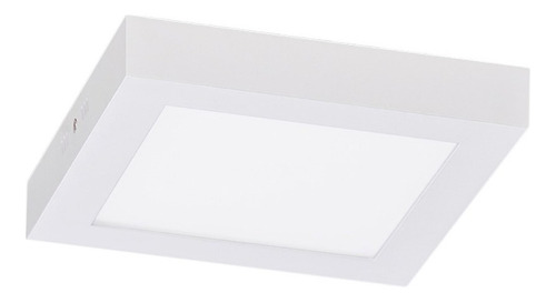 Plafón Panel De Aplicar Cuadrado 22x22 Cm Led 18w Luz Cálida Estructura Blanco