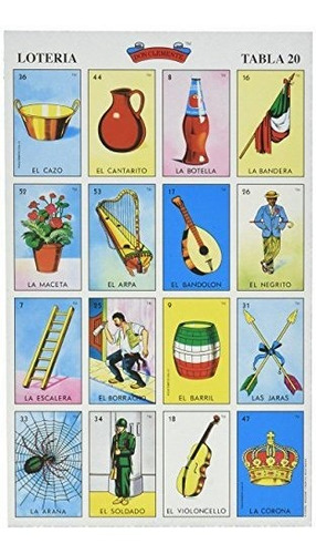 Don Clemente Autentica Loteria Mexican Bingo Set 20 Tabletas