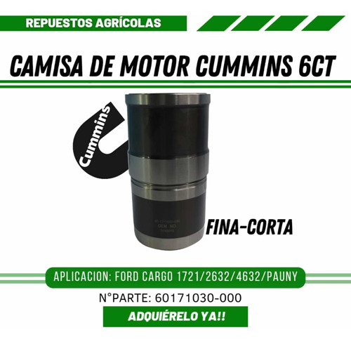 Camisas Motor Cummins 6ct Fina Corta