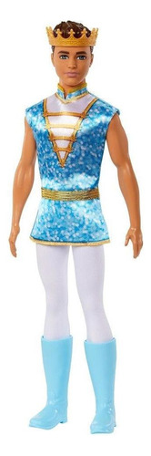 Barbie Fantasia Príncipe Ken Azul Com Coroa De Ouro - Mattel