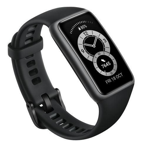 Imagen 3 de 4 de Huawei Band 6 1.47" caja de polímero dark gray, malla graphite black de silicona FRA-B19