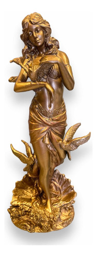 Afrodita, Venus Diosa Figura De Resina Tipo Bronce 26.5x9.5