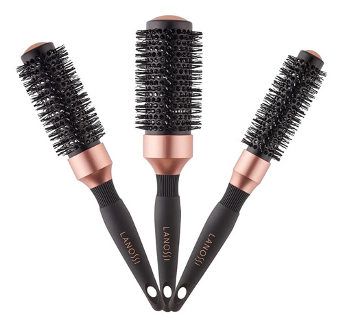 Kit Escova De Cabelo Bronze Modeladora 25/33/43mm Lanossi