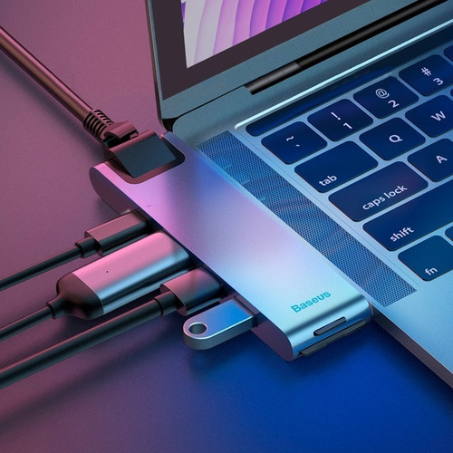Hub P/mac Dual Type-c Hdmi Sd Tf Usb 3.0 2 Ethernet Usb-c Pd