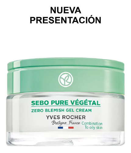 Crema en Gel Matificante Efecto Mate Absorbe Brillo, Grasa Yves Rocher