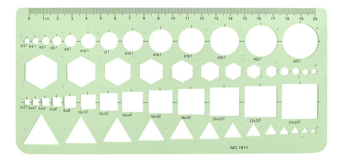 Bokwin Plantilla Circular Para Medir Regla Geometrica Dibujo