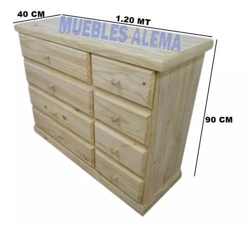 cómoda 8 cajones - Muebles de pino ML