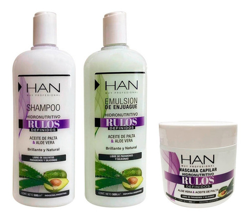 Kit Han Rulos - Shampoo + Acondicionador + Baño De Crema