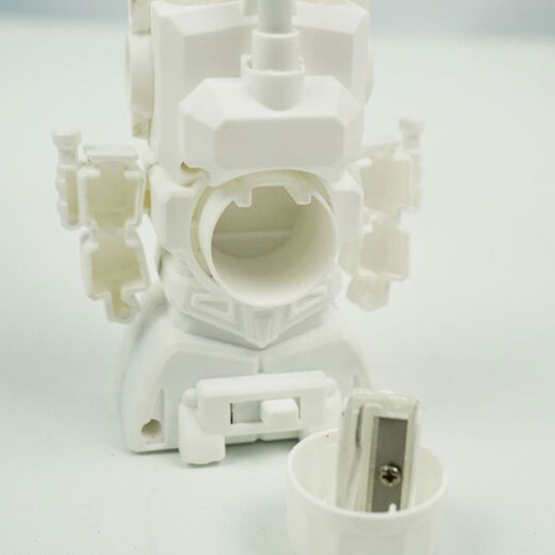 Lampara Velador Led Noche Usb Robot Sacapunta Escritorio Estructura Celeste