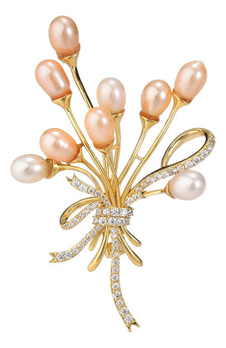 Broche De Perla Natural Con Globo, Corsage De Alta Gama